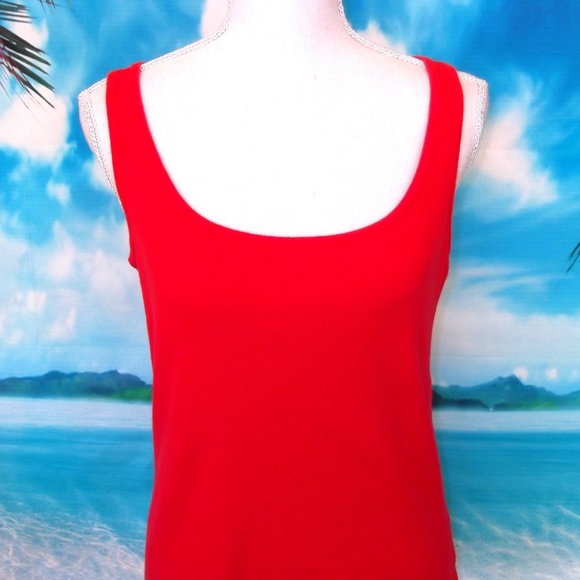 Faded Glory Red Ribbed Tank Top XL (16/18) - Picture 3 of 7